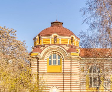 Sofia, Bulgaria - April 2021 : Historical center in sunny weather