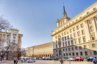 Sofia, Bulgaria - April 2021 : Historical center in sunny weather