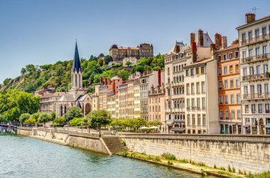 Lyon, France - August 2019 : Historical center in summer time