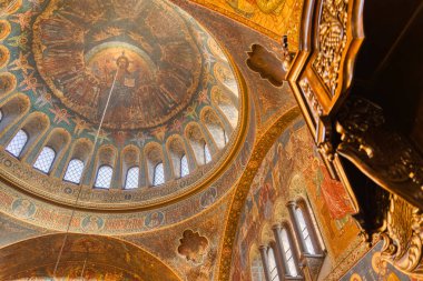 Sofia, Bulgaria - April 2021 : Historical center in sunny weather
