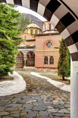Rila, Bulgaria - April 2021 : Rila Monastery in springtime