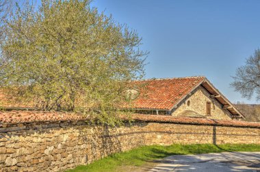 Veliko Tarnovo, Bulgaria - April 2021 : Historical center in sunny weather