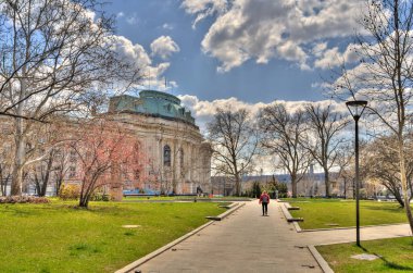 Sofia, Bulgaria - April 2021 : Historical center in sunny weather