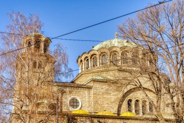 Sofia, Bulgaria - April 2021 : Historical center in sunny weather