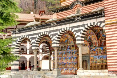 Rila, Bulgaria - April 2021 : Rila Monastery in springtime