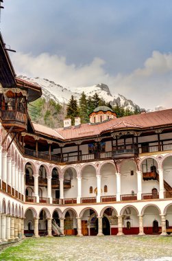Rila, Bulgaria - April 2021 : Rila Monastery in springtime