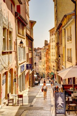 Lyon, France - August 2019 : Historical center in summer time