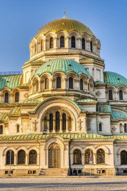 Sofia, Bulgaria - April 2021 : Historical center in sunny weather