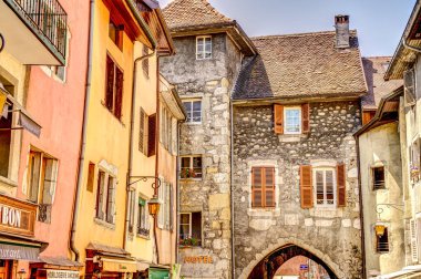 Annecy, France - August 2019 : Historical center in summer time