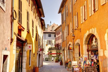 Annecy, France - August 2019 : Historical center in summer time