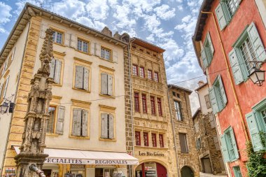 Görünümü, Le Puy-tr-Velay, bir kasaba Haute-Loire, Fransa