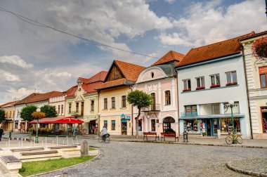 Kezmarok historical center view, Spi region, eastern Slovakia, on the Poprad River