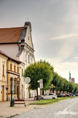 Kezmarok historical center view, Spi region, eastern Slovakia, on the Poprad River