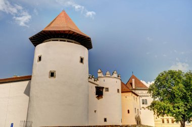 Kezmarok historical center view, Spi region, eastern Slovakia, on the Poprad River