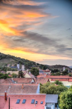 view of the old town in Tokaj, Hungary