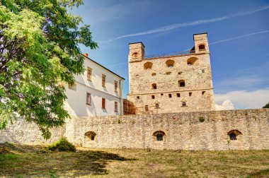 Exterior of the famous medieval castle of Sarospatak, Hungary.