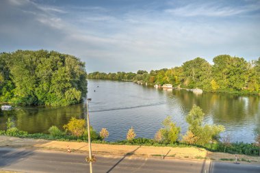 beautiful view of the river and the lake  in Tokaj, Hungary