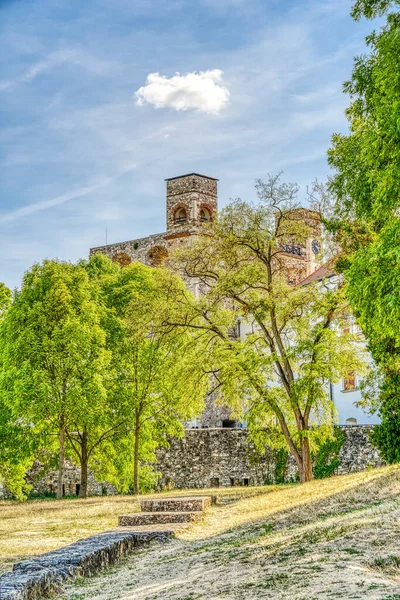Exterior of the famous medieval castle of Sarospatak, Hungary.