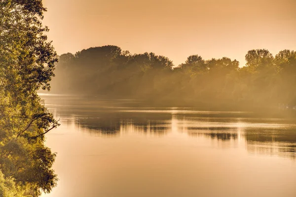 Beautiful Sunset Lake Tokaj Hungary — стоковое фото