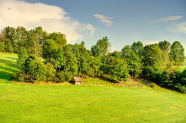 Morning Nature landscape in mountains. Vlkolinec, Slovakia.