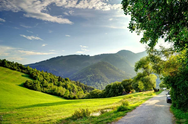 Morning Nature Landscape Mountains Vlkolinec Slovakia — 图库照片