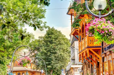 Zakopane tatil köyü manzarası, güney Polonya, Tatras Dağları