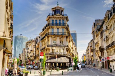 Brüksel, Belçika - Temmuz 2014: Güneşli havada tarihi merkez