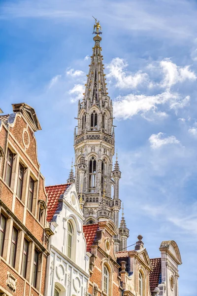 Bryssel Belgien Juli 2014 Historiska Centrum Soligt Väder — Stockfoto