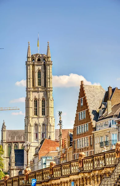 Gent Hamnstadsutsikt Nordvästra Belgien — Stockfoto