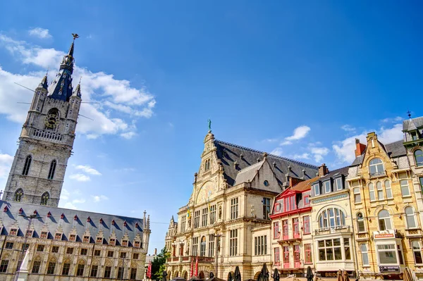 Gent Hamnstadsutsikt Nordvästra Belgien — Stockfoto