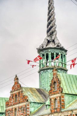 Kopenhag, Danimarka - Temmuz 2015: Yaz mevsiminde tarihi merkez