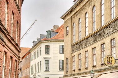 Kopenhag, Danimarka - Temmuz 2015: Yaz mevsiminde tarihi merkez