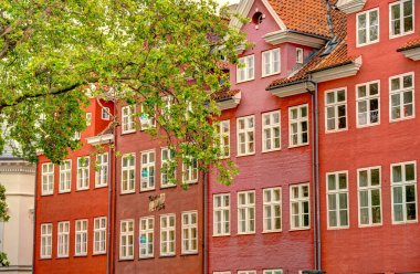 Kopenhag, Danimarka - Temmuz 2015: Yaz mevsiminde tarihi merkez