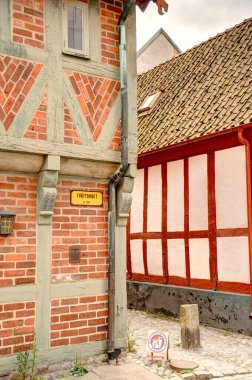  YSTAD, İsveç - Temmuz 2015: Yaz mevsiminde tarihi merkez