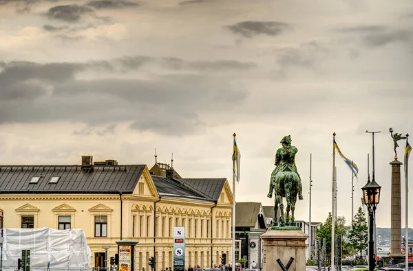 スウェーデンのヘリンボー 2022年8月 曇りの日の歴史的中心部 — ストック写真