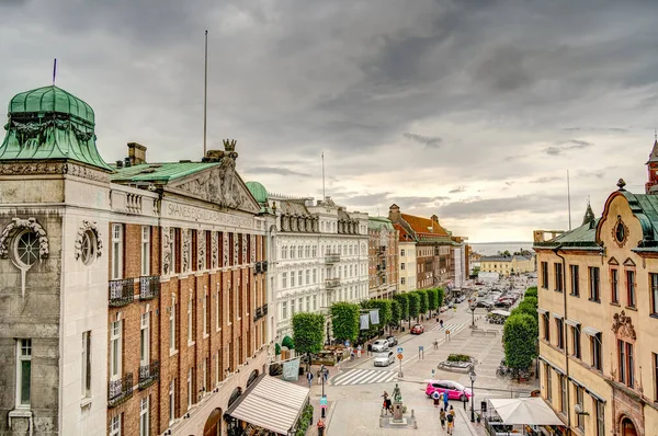 Helsingborg Švédsko Srpen 2022 Historické Centrum Oblačného Počasí — Stock fotografie