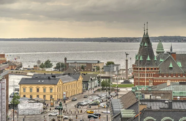 Helsingborg Suécia Agosto 2022 Centro Histórico Tempo Nublado — Fotografia de Stock