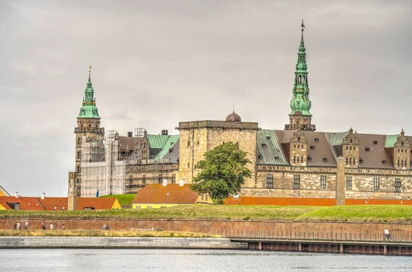 Хельсингор Дания Август 2022 Исторический Центр Облачной Погоде — стоковое фото