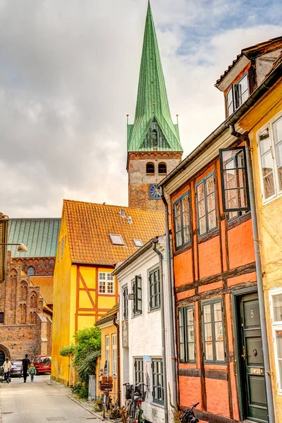 Helsingor Danimarca Agosto 2022 Centro Storico Con Tempo Nuvoloso — Foto Stock