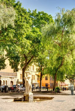 Stockholm, İsveç - Ağustos 2022: Stockholm Tarih Merkezi 'nde HDR Görüntü