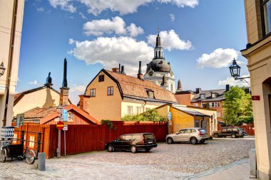 Stockholm, İsveç - Ağustos 2022: Stockholm Tarih Merkezi 'nde HDR Görüntü