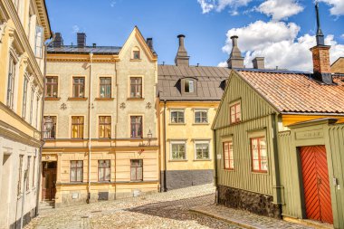 Stockholm, İsveç - Ağustos 2022: Stockholm Tarih Merkezi 'nde HDR Görüntü