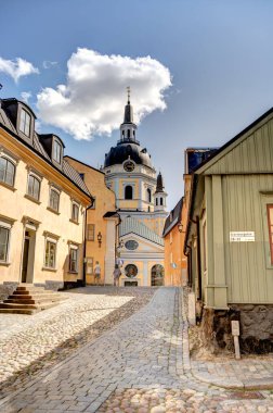 Stockholm, İsveç - Ağustos 2022: Stockholm Tarih Merkezi 'nde HDR Görüntü