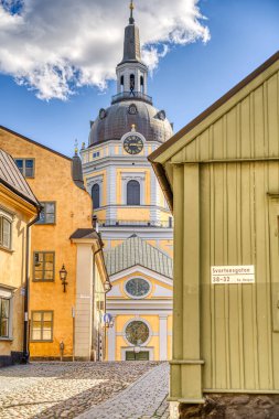 Stockholm, İsveç - Ağustos 2022: Stockholm Tarih Merkezi 'nde HDR Görüntü
