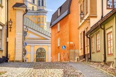 Stockholm, İsveç - Ağustos 2022: Stockholm Tarih Merkezi 'nde HDR Görüntü