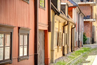 Stockholm, İsveç - Ağustos 2022: Stockholm Tarih Merkezi 'nde HDR Görüntü