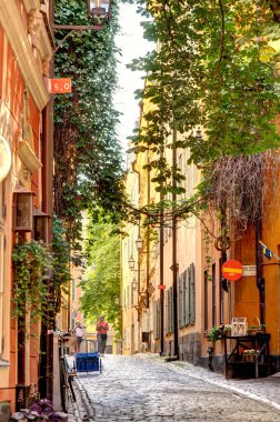Stockholm, İsveç - Ağustos 2022: Stockholm Tarih Merkezi 'nde HDR Görüntü