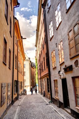 Stockholm, İsveç - Ağustos 2022: Stockholm Tarih Merkezi 'nde HDR Görüntü