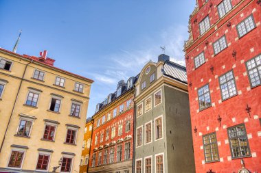 Stockholm, İsveç - Ağustos 2022: Stockholm Tarih Merkezi 'nde HDR Görüntü