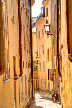 Stockholm, İsveç - Ağustos 2022: Stockholm Tarih Merkezi 'nde HDR Görüntü